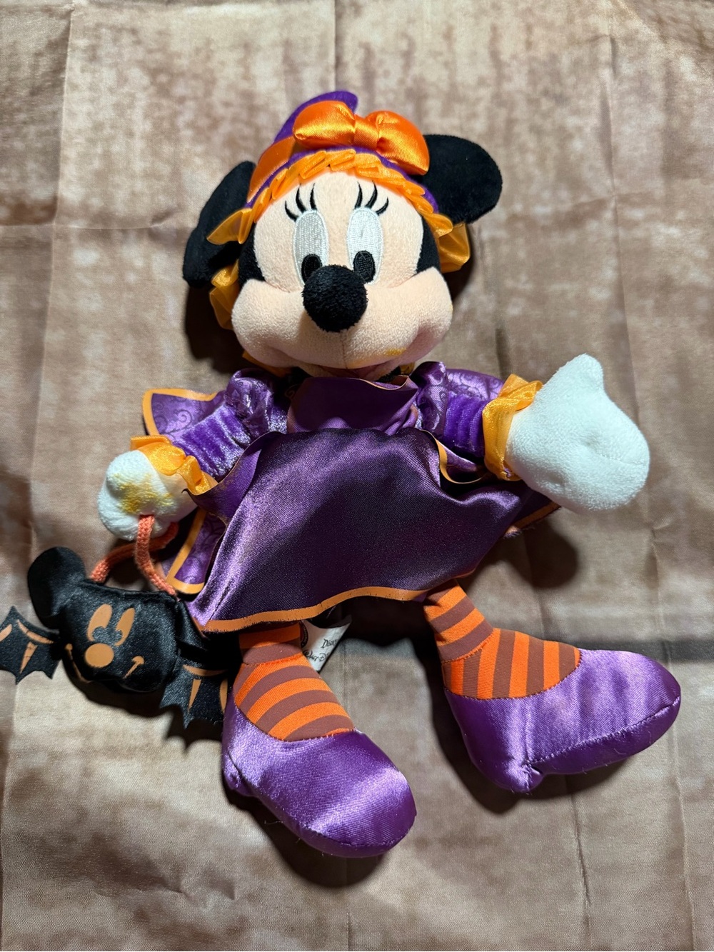 Disney Minnie Mouse Halloween Plush in Purple & Orange